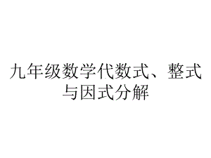 九年级数学代数式、整式与因式分解.ppt