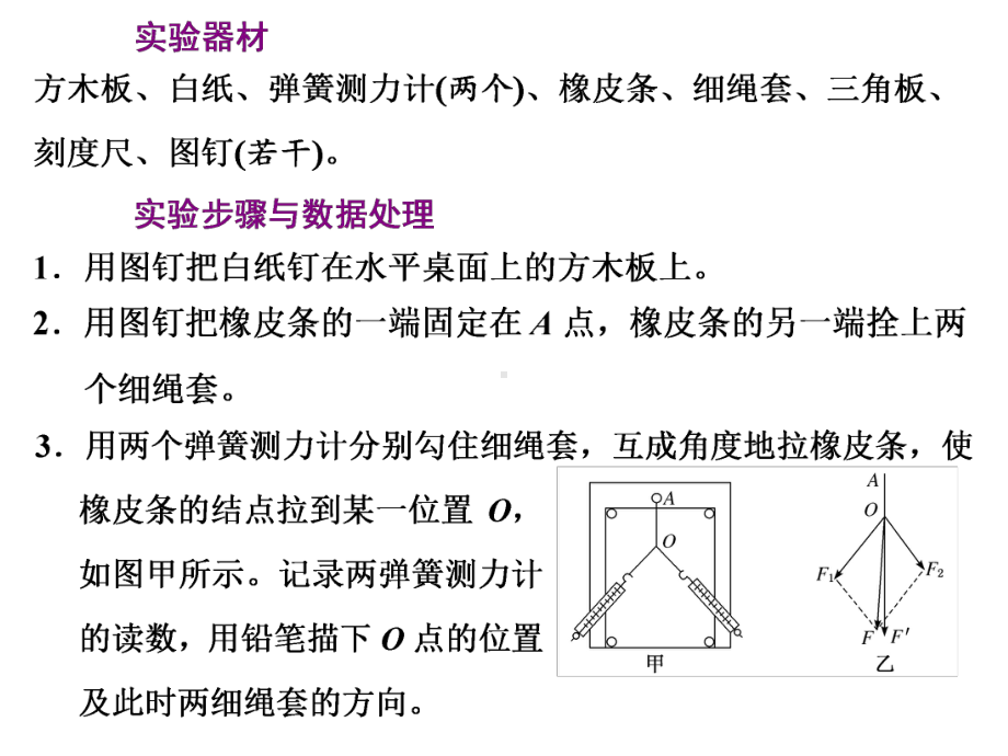 实验：探究两个互成角度的力的合成规律相互作用力优秀课件.pptx_第3页