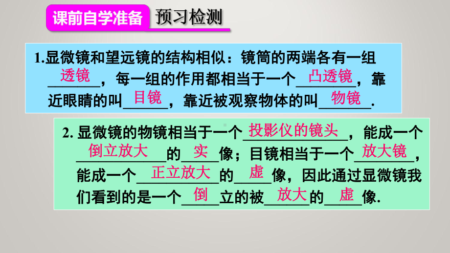 人教版八年级上册物理上课课件第五章透镜及其应用第5节显微镜和望远镜.ppt_第3页