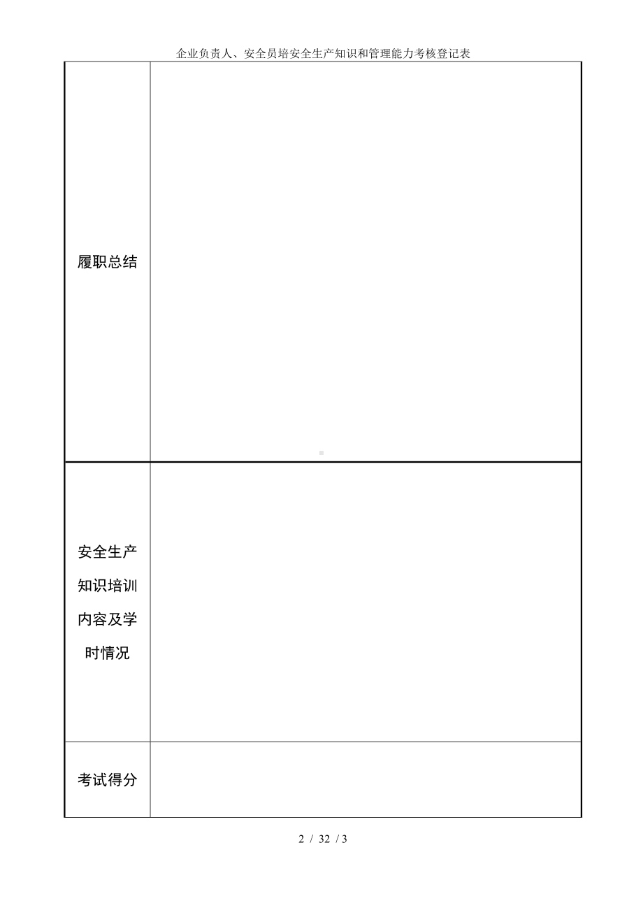 企业负责人、安全员培安全生产知识和管理能力考核登记表参考模板范本.doc_第2页