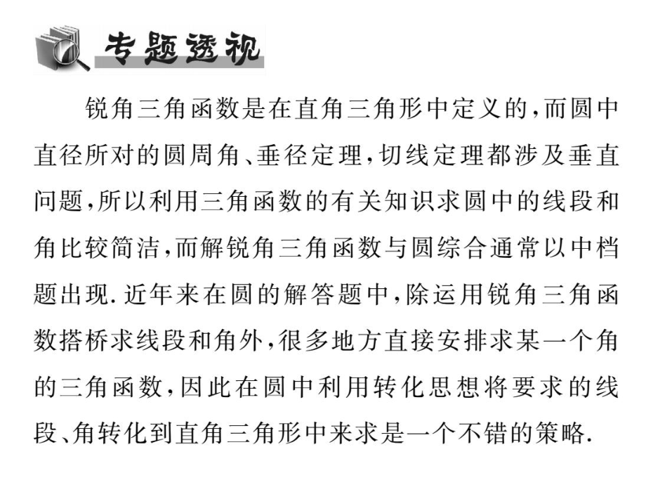 沪科版数学九年级下册专题复习六圆与锐角三角函数课件.pptx_第2页