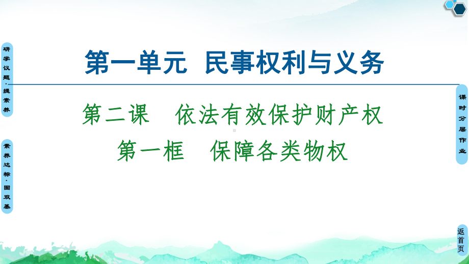 第1框保障各类物权导学课件高中政治统编版选择性必修2.ppt_第1页