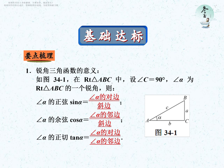 中考数学复习课件锐角三角函数和解直角三角形.ppt_第1页