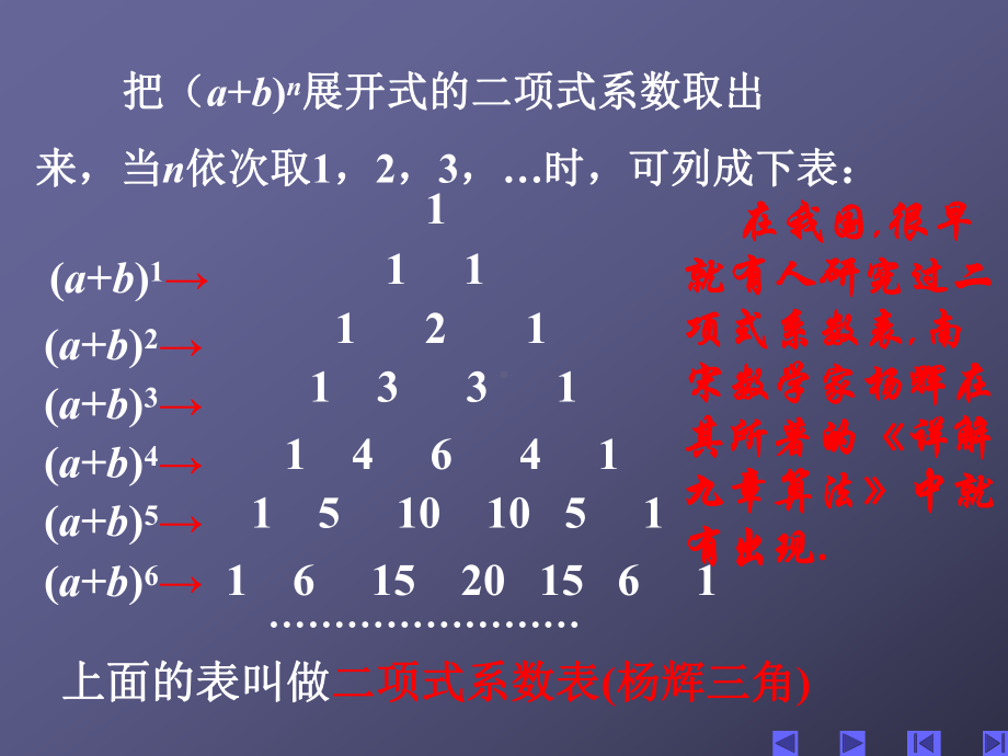 人教A版高中数学选修23课件132杨辉三角与二项式系数的性质.ppt_第3页