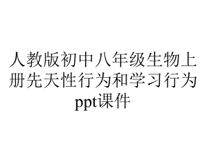 人教版初中八年级生物上册先天性行为和学习行为课件.ppt