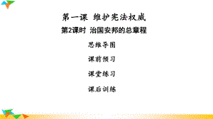 人教版八年级道德与法治下册第一单元坚持宪法至上第一课维护宪法权威第2框治国安邦的总章程习题课件(同名2295).ppt