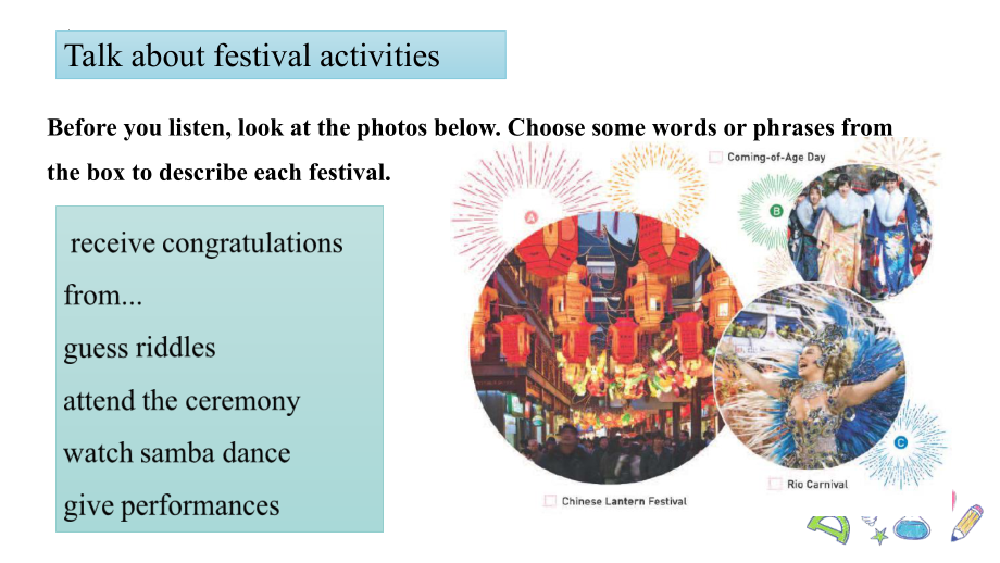 Unit1 Festival and celebrations Listening and speaking(ppt课件)-2022新人教版（2019）《高中英语》必修第三册.pptx_第2页