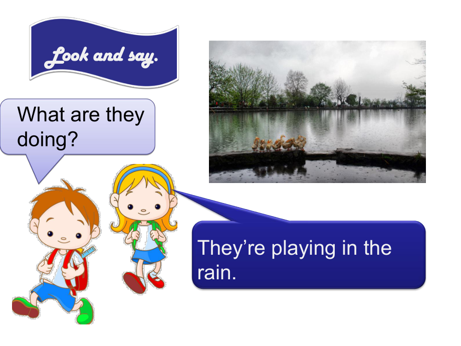 外研版英语课件3上Module-3-Unit-2-The-ducks-are-playing-in-the-rain.ppt--（课件中不含音视频）_第2页