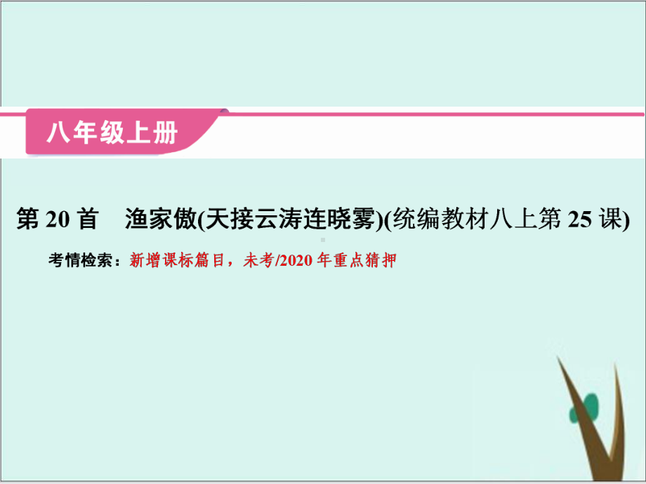 中考语文复习课件：古诗词曲第20首渔家傲(天接云涛连晓雾).ppt_第2页