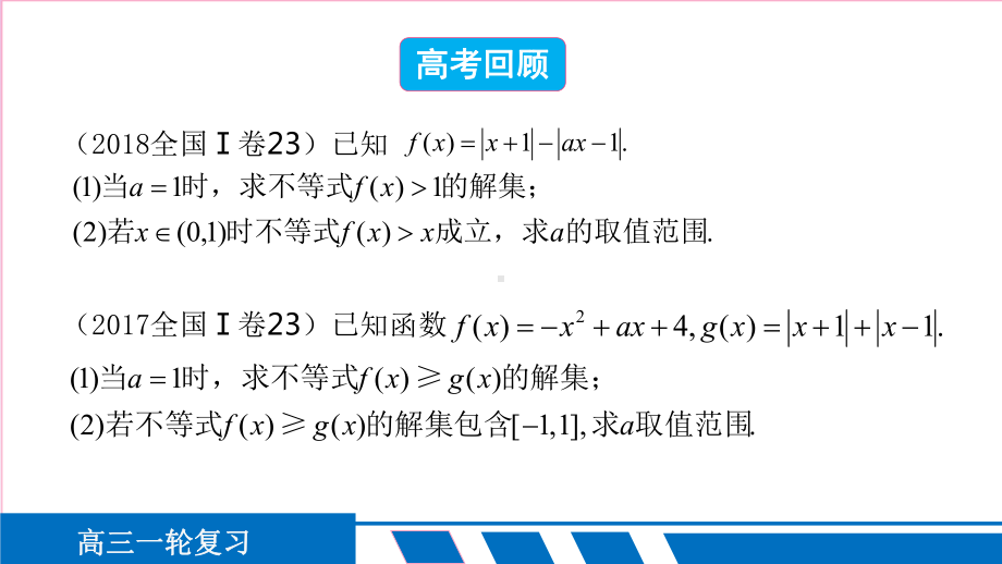 高三数学一轮复习课件绝对值不等式的解法.pptx_第1页