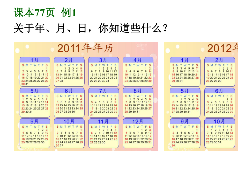 人教版三年级数学下册第六单元之《年、月、日》(例1、例2)课件.pptx_第3页