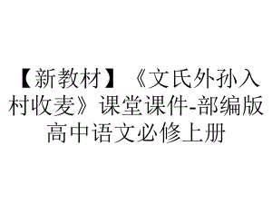 （新教材）《文氏外孙入村收麦》课堂课件-部编版高中语文必修上册.pptx