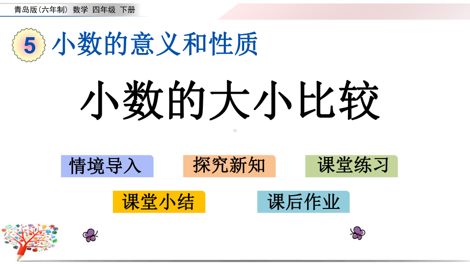 青岛版四年级数学下册《53小数的大小比较》课件.pptx_第1页