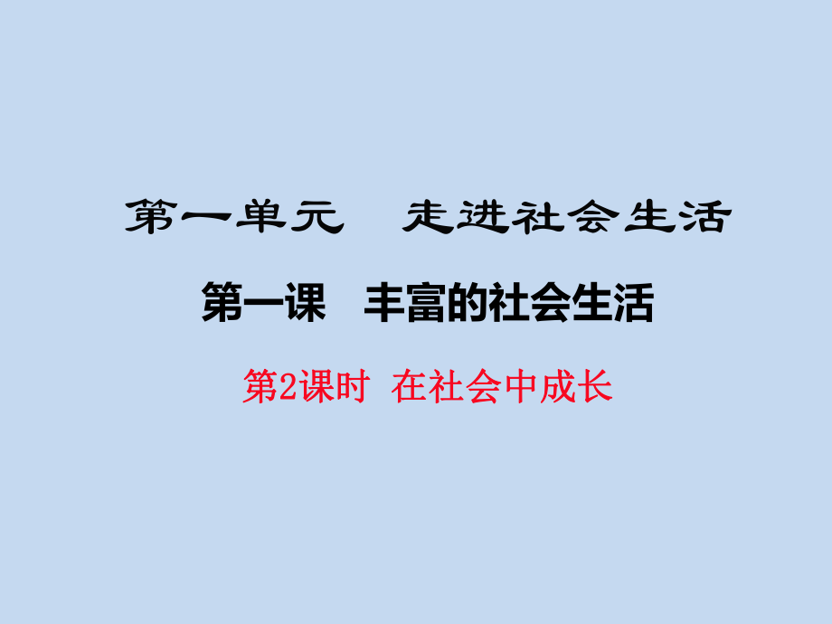 部编版八年级上册道法课件(含习题)在社会中成长.ppt_第1页