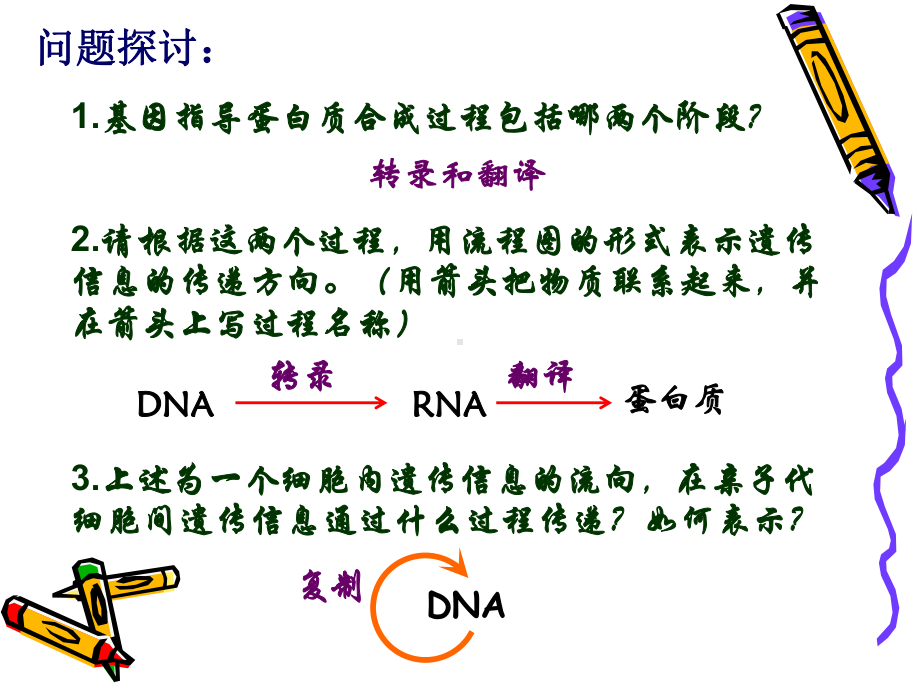 高中生物必修2《第3章遗传信息的复制与表达第2节遗传信息的表达三中心法则》198北师大课件.ppt_第2页