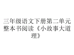 三年级语文下册第二单元整本书阅读《小故事大道理》.pptx