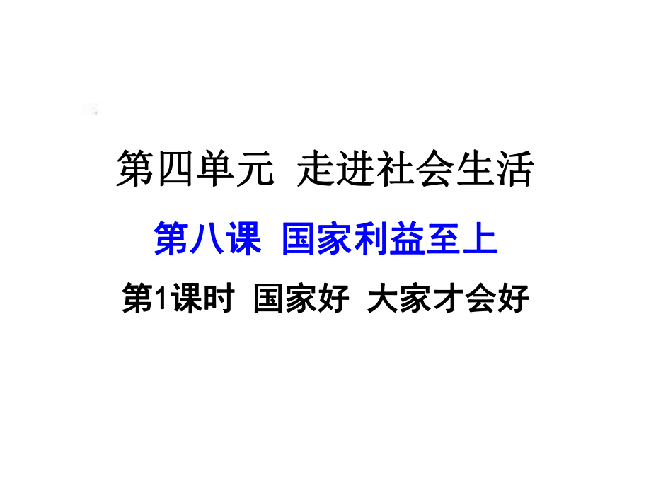 新课标人教版八年级道德与法治第八课第1课时国家好大家才会好课件.ppt_第1页