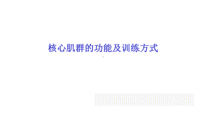 核心肌群的功能及训练方式课件.ppt