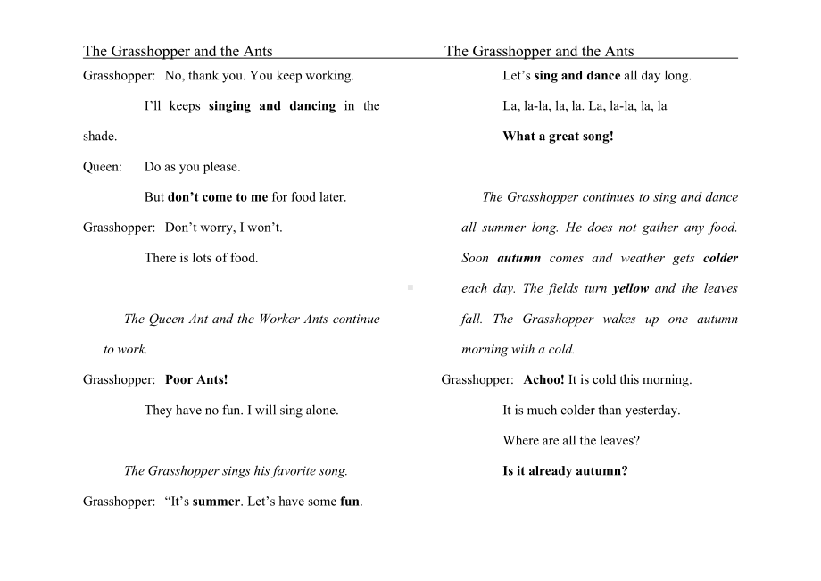 The Grasshopper and the Ants蚱蜢和蚂蚁的故事英语伊索寓言.doc_第3页