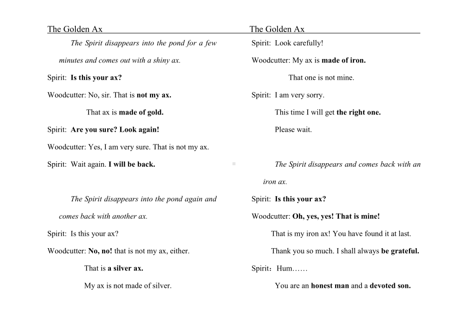 The Golden Ax金斧头的故事英语伊索寓言.doc_第2页