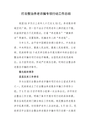 打击整治养老诈骗专项行动工作总结.docx