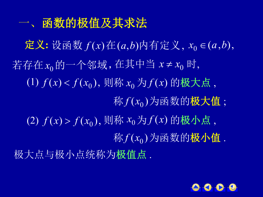 高等数学第三章第五节《函数的极值与最大值最小值》课件.ppt_第2页