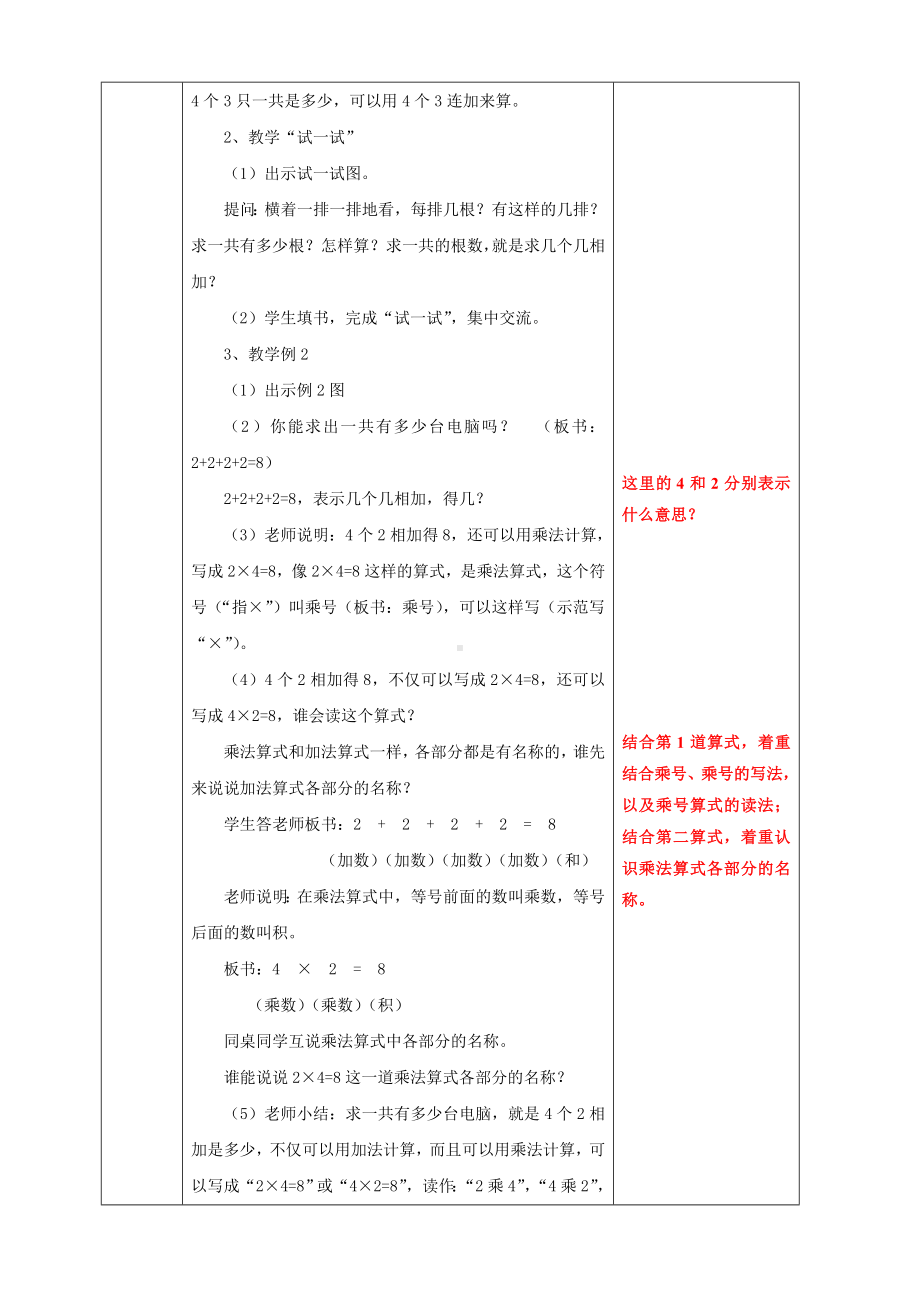 南京实验国际苏教版二年级上册数学《3-1乘法的初步认识》教案.doc_第2页