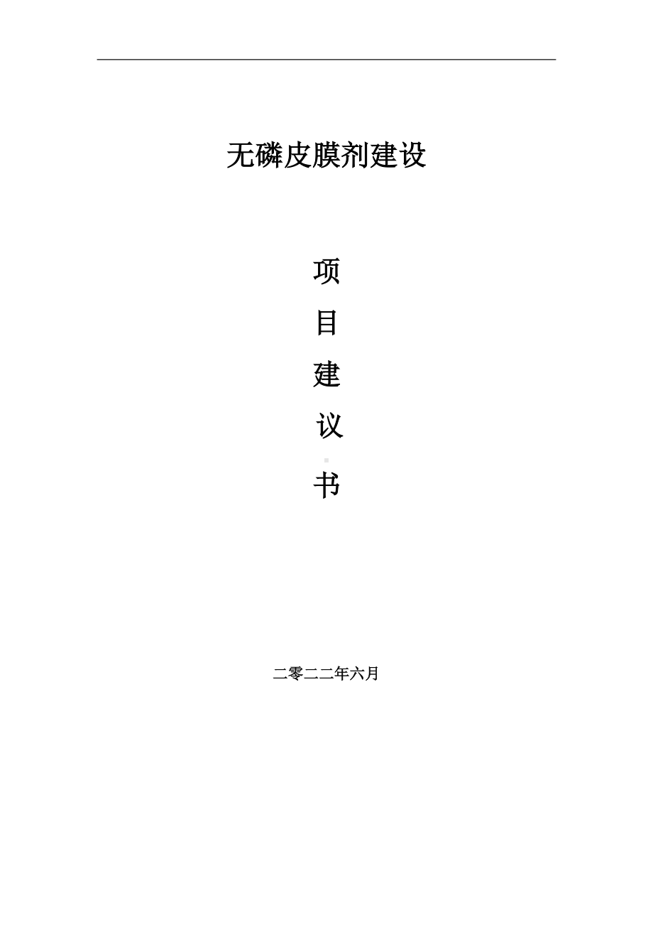 无磷皮膜剂项目建议书（写作模板）.doc_第1页