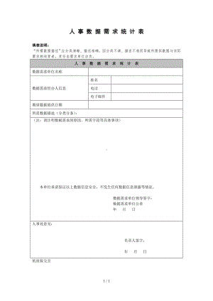 人事数据需求统计表参考模板范本.doc