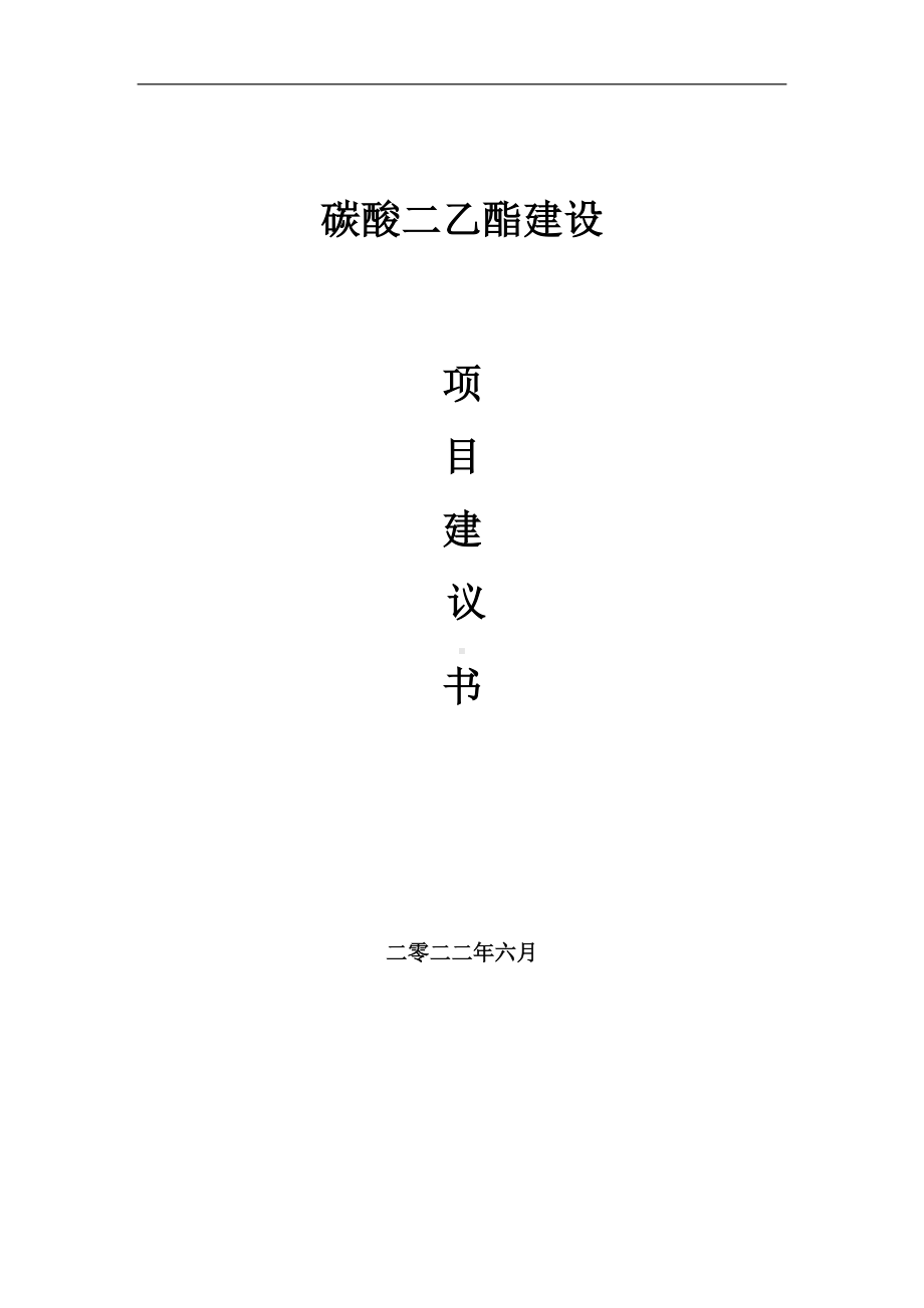 碳酸二乙酯项目建议书（写作模板）.doc_第1页