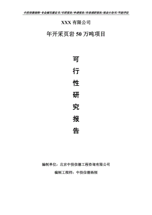 年开采页岩50万吨项目可行性研究报告申请备案.doc