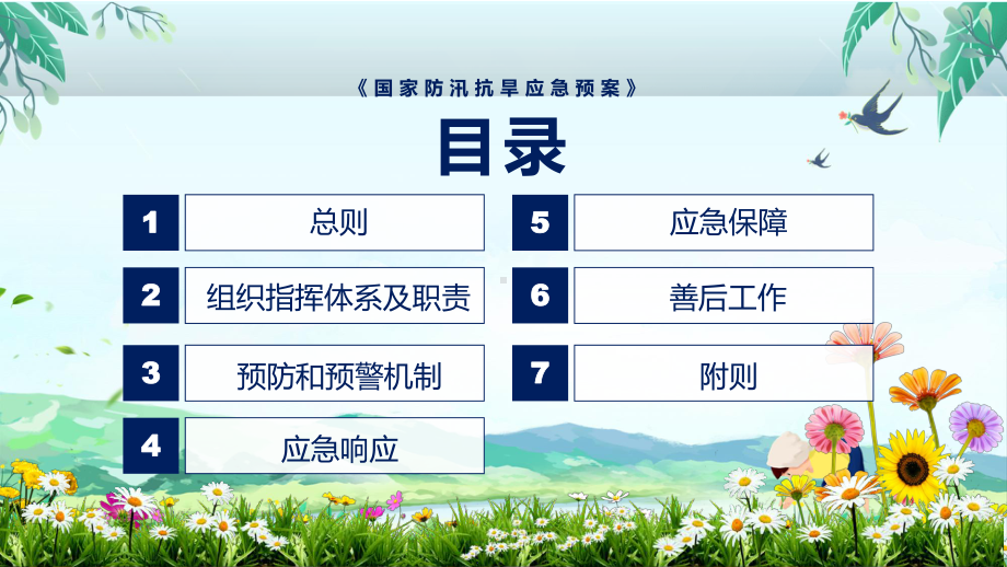 国家防汛抗旱应急预案蓝色2022年《国家防汛抗旱应急预案》ppt(素材).pptx_第3页