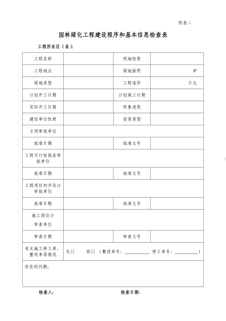 园林绿化工程项目检查表参考模板范本.doc_第2页