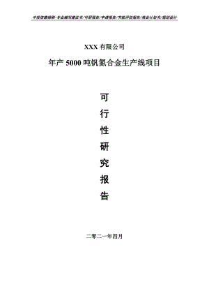 年产5000吨钒氮合金生产线可行性研究报告申请立项案例.doc