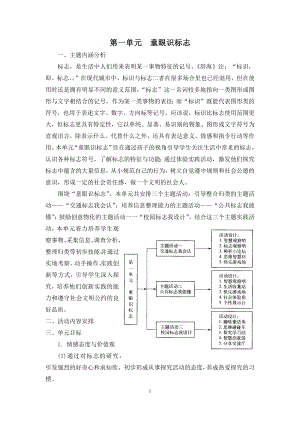 小学综合实践二年级上册第一单元《童眼识标志》教材分析及全部教案.docx