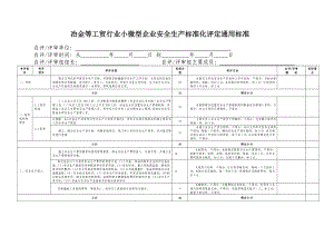 冶金等工贸行业小微型企业安全生产标准化评定通用标准参考模板范本.doc