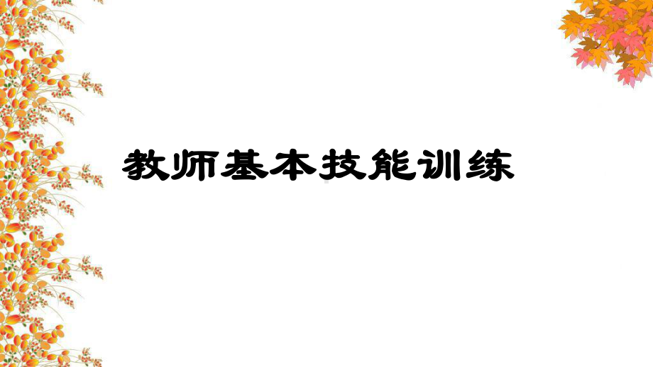 （高中青年数学教师教学技能 专业成长培训课件）教师基本技能训练教程.ppt_第1页