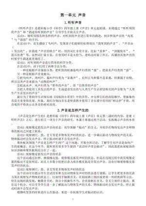 小学科学教科版四年级上册第一单元《声音》教学反思（共8课）（2022）.doc