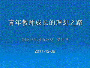 （高中青年数学教师教学技能 专业成长培训课件）青年教师成长的理想之路.ppt