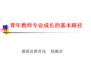 （高中青年数学教师教学技能 专业成长培训课件）青年教师专业对成长的基本路径.ppt