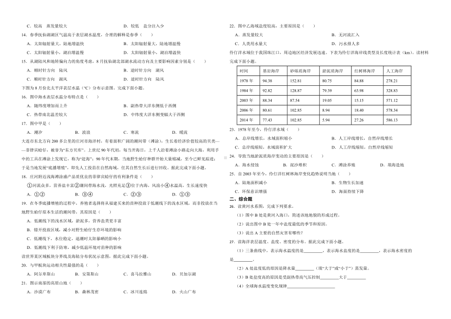 备考2023年高考地理一轮基础复习专题29海洋与海洋开发（附答案）.pdf_第2页