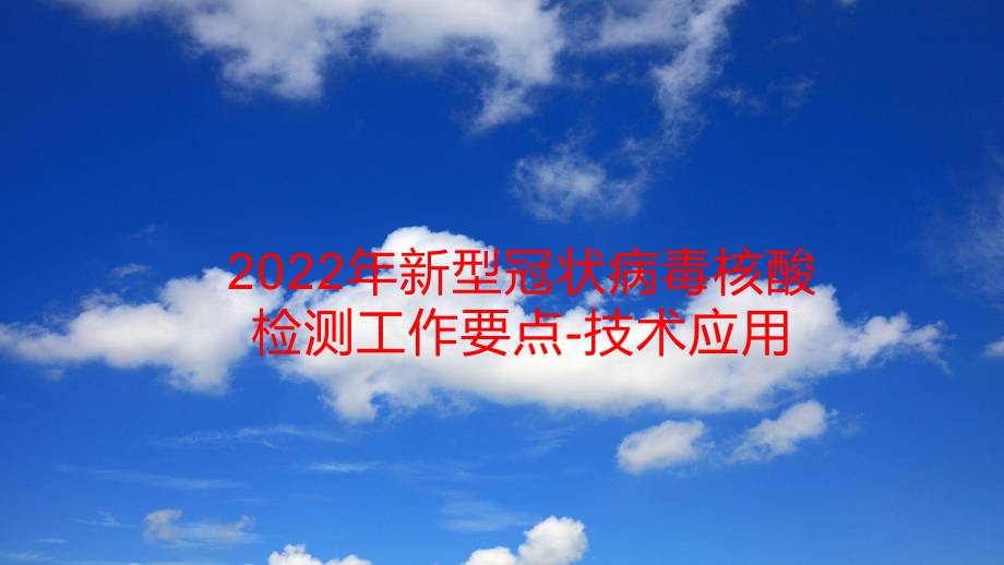 2022年新型冠状病毒核酸检测工作要点-技术应用.pptx_第1页