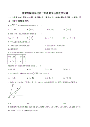 山东省济南市历下区济南外国语 2021-2022学年八年级上学期期末数学试题.docx