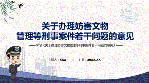 学习2022年新发布的《关于办理妨害文物管理等刑事案件若干问题的意见》资料（PPT课件）.pptx