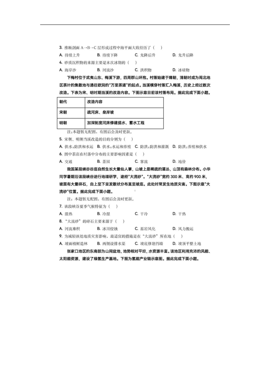 2022年辽宁省普通高中学业水平选择性考试地理试题（无答案）.docx_第2页