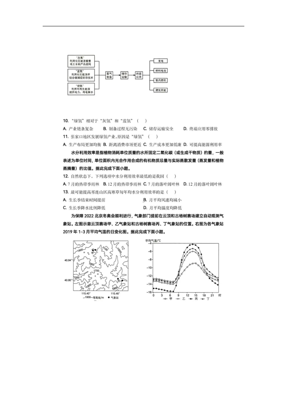 2022年辽宁省普通高中学业水平选择性考试地理试题（无答案）.docx_第3页