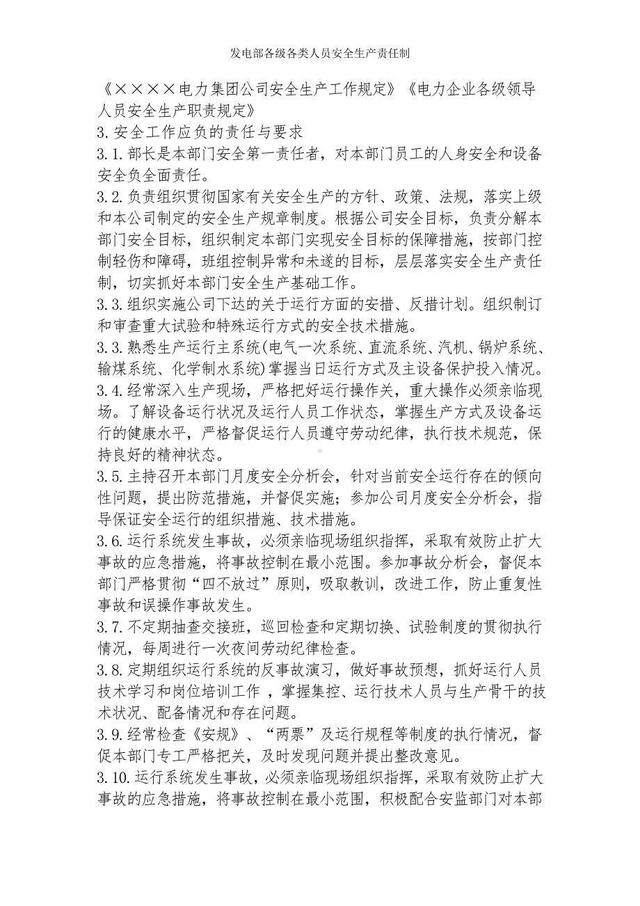 发电部各级各类人员安全生产责任制参考范本.doc_第2页