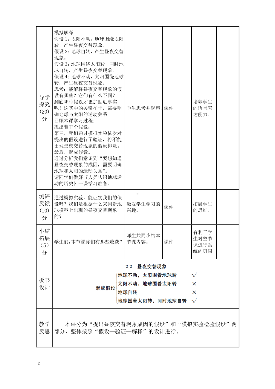 新教科版2022-2023六年级上册科学第2单元第2课《昼夜交替现象》教案.doc_第2页