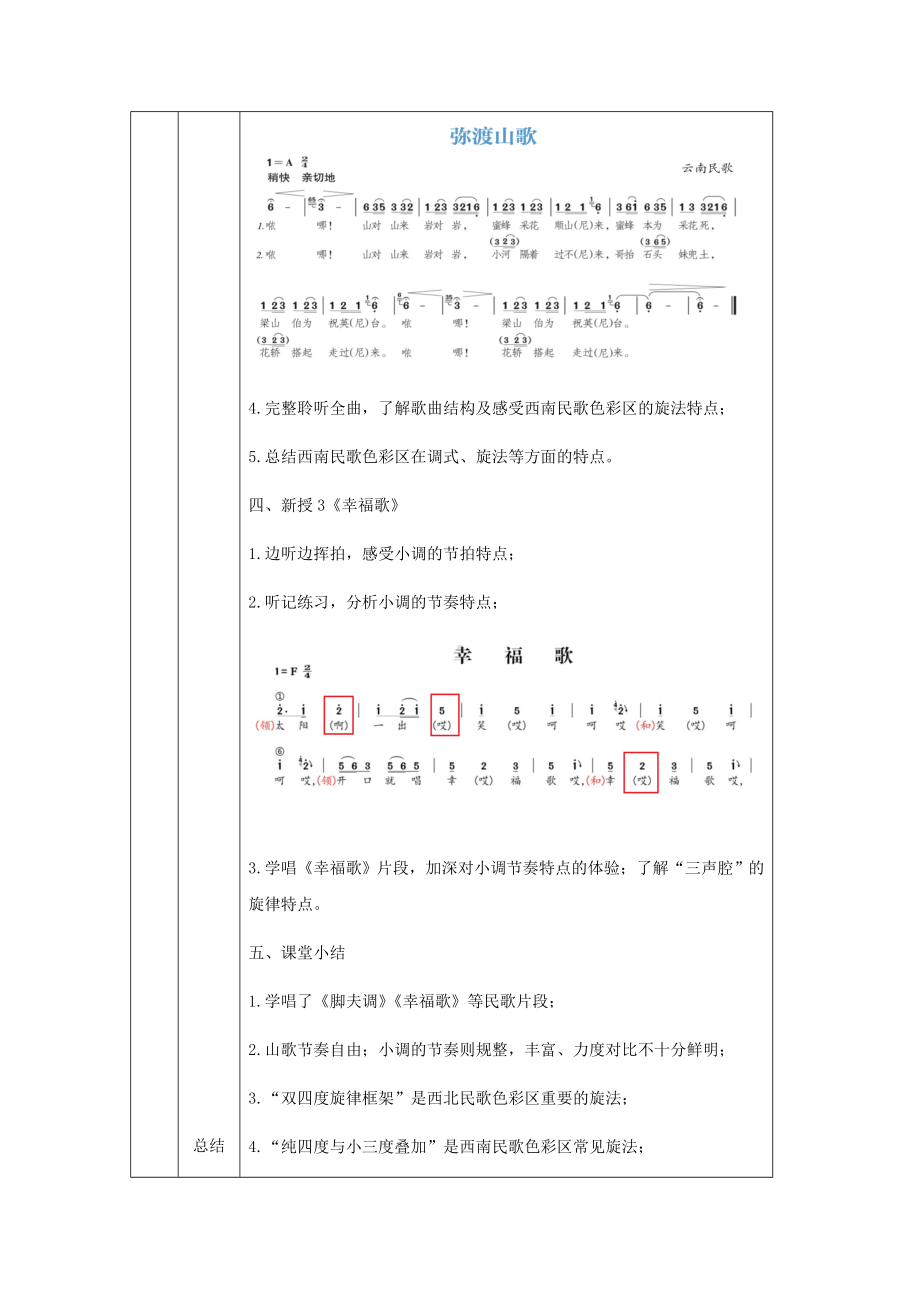 2.3 汉族民歌赏析2（第四课时）教案-新人音版（2019）高中音乐《音乐鉴赏》.docx_第3页