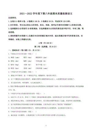 四川省成都市邛崃市2021-2022学年八年级下学期期末语文试题.docx